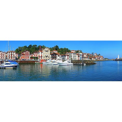 Tableau sur toile port de Ciboure 30x97 cm - Impression sur Toile Murale Décorative - Image imprimée en HD sur Toile - Toile sur Châssis en Bois FSC - Fabriqué en France (1/4)
