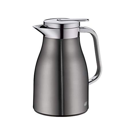 alfi SKYLINE 0,65l, cool grey, caraffa termica con igienico inserto in vetro, chiusura a vite con pulsante, presa ergonomica, con una sola mano, ottima come caraffa da caffè, caraffa da tè, senza BPA (1/2)