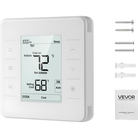 Pompe à chaleur, climatiseur ou chauffage au sol : thermostat programmable pour un réglage précis 5-37°C (1/5)