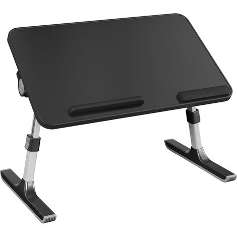Support Ordinateur Portable avec Tiroir, Table de Lit en Alliage d'Aluminium, 52 x 30 x 23 cm, Noir (1/5)