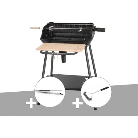 Barbecue charbon Bergamo + Pince en inox + Brosse En T - Somagic