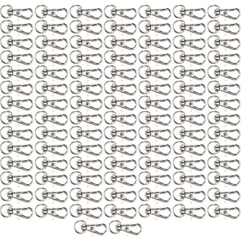 Boucle de chien en alliage de zinc écologique sans bords rugueux, accessoires de bijoux faits main, porte-clés à boucle mousqueton, lot de 100. (1/5)
