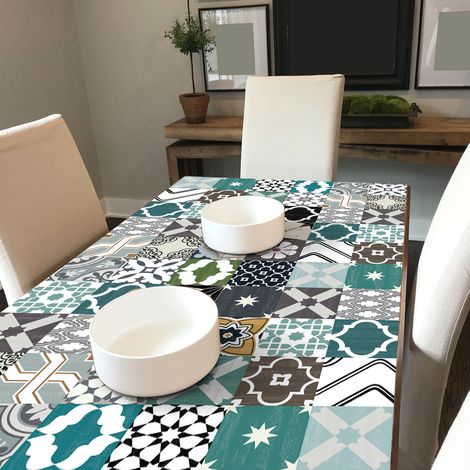 Stickers adhésif décoration Meuble - 60 STICKERS CARREAUX DE CIMENT MEUBLE AUTHENTIQUES GOEZ - 60stickers10x10cm (1/5)