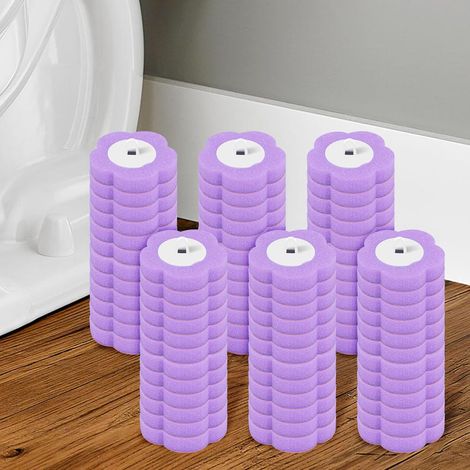 Lot de 72 recharges jetables pour brosse WC - Éponge - Recharges de nettoyant pour brosses de salle de bain pour le nettoyage domestique (violet, 72 pièces) (1/5)