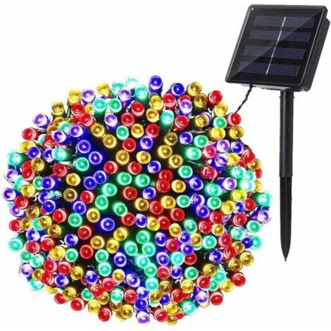 BUNTHAUS Solarbetriebene Weihnachtslichterkette, 22 m, 200 LEDs, wasserdicht, 8 Modi, dekorative Lichterkette für Garten, Balkon, Bäume, Zaun, Terrasse, Party, mehrfarbig [Energieklasse A+++]