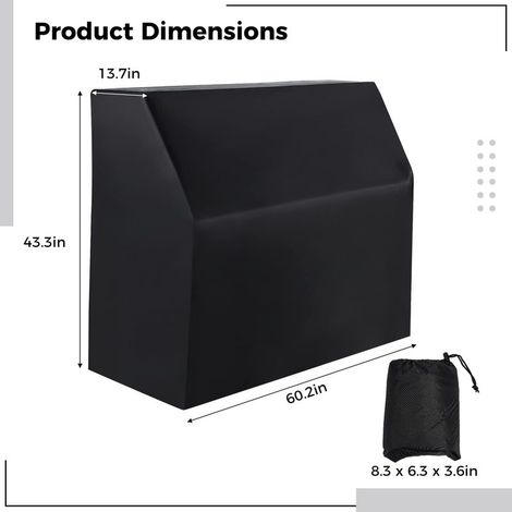 Housse de protection pour piano vertical, couverture complète anti-poussière, imperméable, revêtement argenté, tissu Oxford noir, bloque la lumière du soleil, l'humidité, la poussière (1/4)