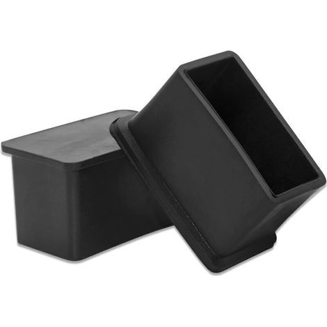 Set mit 16 rechteckigen Stuhl-/Tischbeinkappen aus weichem PVC, 20 mm x 40 mm (13/16 Zoll x 1-9/16 Zoll), schwarz (1/4)