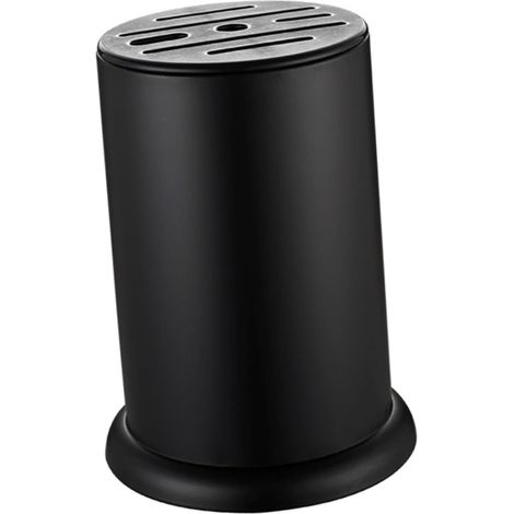 Bloc de Coupe Cuisine en Acier Inoxydable Noir, 7 Fentes (1/5)