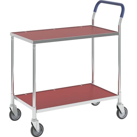 Kongamek, Chariot à plateaux KOMFORT, tablettes rouges, L x l