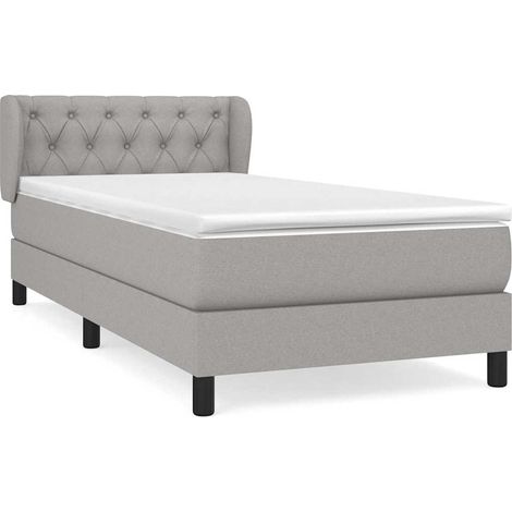 Maison Exclusive - Boxspringbett mit Matratze Hellgrau 80x200 cm (1/5)
