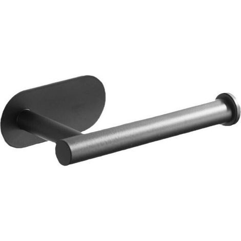 Porte - rouleau de papier toilette mural en acier inoxydable, porte - rouleau de papier toilette pour salle de bains et cuisine, porte - papier noir mat (1/4)
