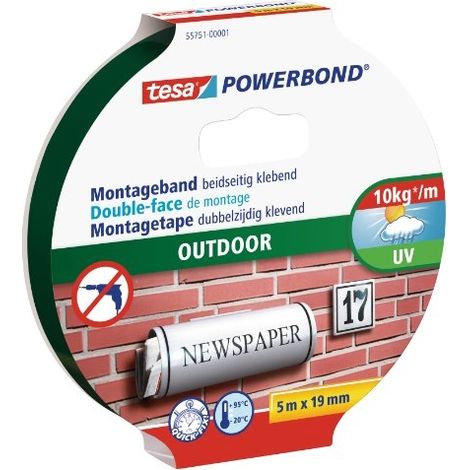 Tesa Powerbond Outdoor cinta adhesiva negra 5 metros