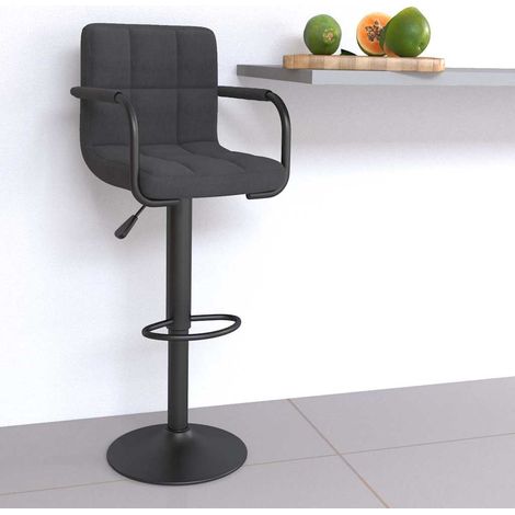 vidaXL Taburete de cocina tela gris oscuro (1/5)