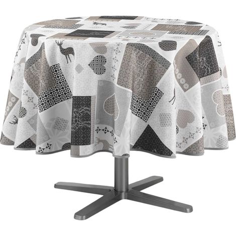 Nappe ronde 180 cm Chalet Valthos gris