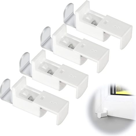 Set di 4 staffe di fissaggio per tende plissettate - Accessori di regolazione: 20 mm - Per tende doppie e plissettate - Bianco (1/5)