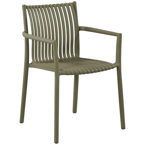 Moia Greenwood Sedia Siena Verde Listelli Impilabile 56×82
