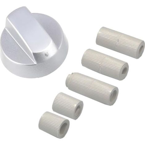 Ersatzteil - SOS Accessoire Bouton de four argent universel avec 5 adaptateurs pour Four, cuisinière TOUTES MARQUES 3666356130340 -  -