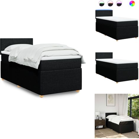 Boxspringbett mit Matratze Schwarz 100x200 cm Stoff - Boxspringbett - Boxspringbetten - Bett - Bettgestell (1/5)