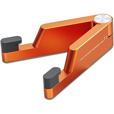 Support pour téléphone portable, mini support universel pliable en alliage d'aluminium, compatible avec tous les téléphones portables, iPhone, iPad Mini et tablettes de 4 à 10,5 pouces (Orange) (1/5)