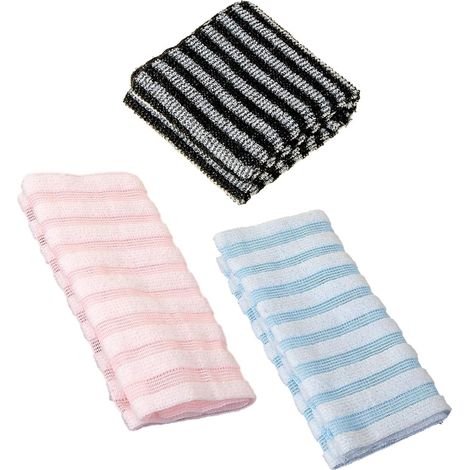 Serviette de bain exfoliante douce double face pour le dos - Accessoires pour peaux sensibles - Filet de douche doux et épais pour gommage du corps (1/5)