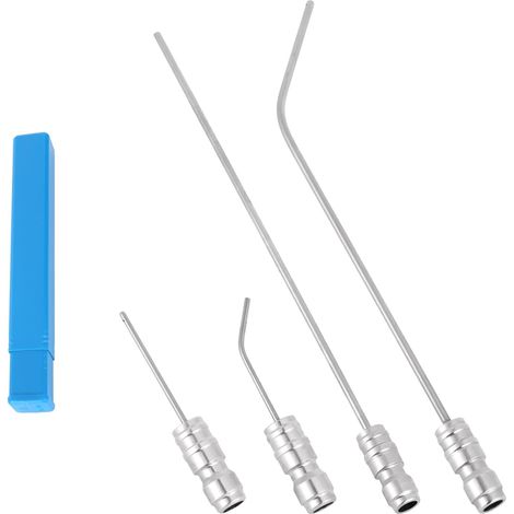 4 Pièces Kit Buse Nettoyeur Haute Pression, 1/4 Pouce Raccord Rapide Embouts Pulvérisation avec Droites & Courbées Acier Inoxydable Remplacement Jet Set pour Espace Étroit Nettoyage Profond (1/5)
