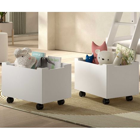 Lot de 2 tiroirs de rangement Forrest - avec roulettes - bois