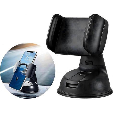 Support de téléphone pour voiture, accessoire de tableau de bord, mini ventouse, convient à la plupart des téléphones, peut être fixé au pare-brise et au tableau de bord, ventouse réglable. (1/5)