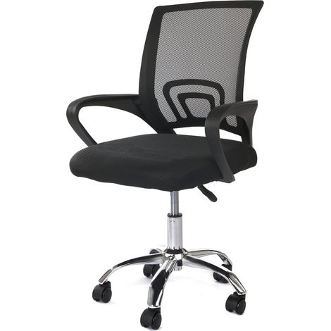 Chaise de bureau réglable ergonomique en maille noir (1/5)