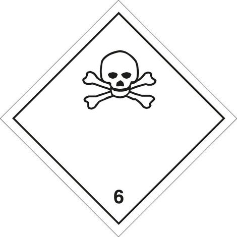Etichetta autoadesiva o supporto alluminio A.D.R per divisione 6.1 per "Materie tossiche." 300x300mm Modello - Alluminio