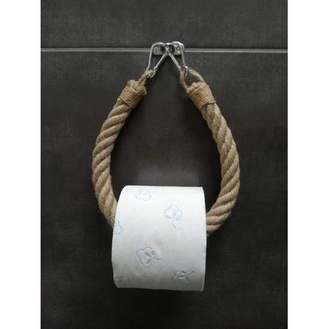 Vieux distributeur de papier toilette - Porte-serviettes - Corde - Style industriel - MADE IN FRANCE (1/5)