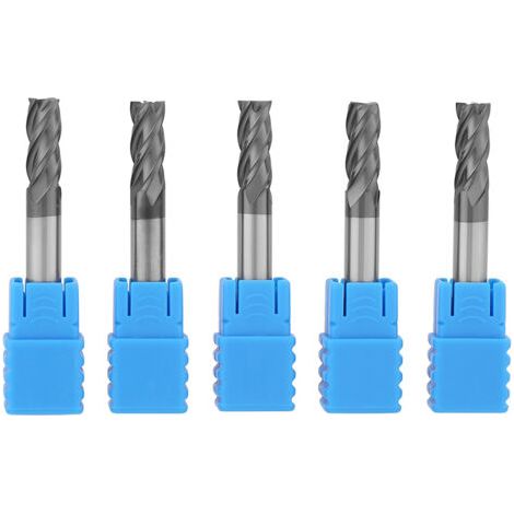 5 fraises en carbure de tungstène à 4 dents pour fraisage CNC, diamètre 6 mm x longueur 50 mm (1/5)
