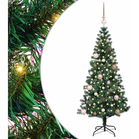 Sapin de Noël,Arbre de Noël artificiel pré-éclairé Vert 150 cm PVC et métal CFW28349 (1/5)