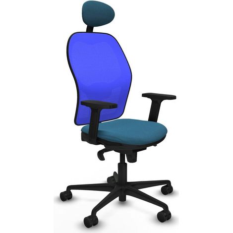 Piqueras y Crespo Chaise de bureau avec accoudoirs bleu vert (1/3)