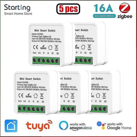 10 Yandex Alice Tuya Mini Zigbee 3.0 Smart-Schalter für Smart Home (5 Stück) (1/5)