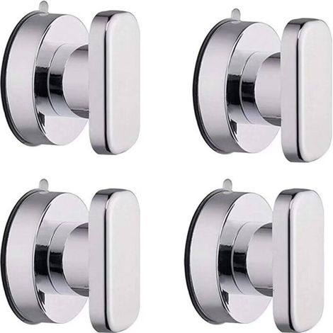 Ventouse Tiroir Miroir en Verre Mur De Tuile Poignées Poignées Toilette Salle De Bains Porte en Verre Tirez Poignée Adsorbant et Boutons (4 Pièces) (1/5)