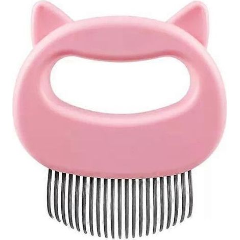 Lot de 2 peignes roses pour chiens et chats à poils longs et courts, avec brosse pour enlever les poils morts. Convient aux chiens à poils longs et courts.