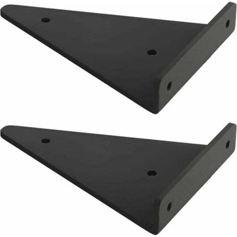 Support D Etagere Triangle - Acier Au Carbone - Pour Salon Chambre Salle De Bain - 23x17 Cm - 2 Pieces (1/4)