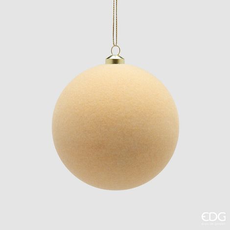 EDG Enzo De Gasperi Palline di Natale in Velluto Cream Ø10 cm – Set 6 Pezzi (1/2)