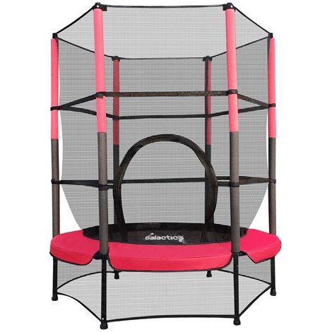 GALACTICA Children’s Mini Trampoline With Safety Net – 4.5FT Kids Rebounder Red (1/9)