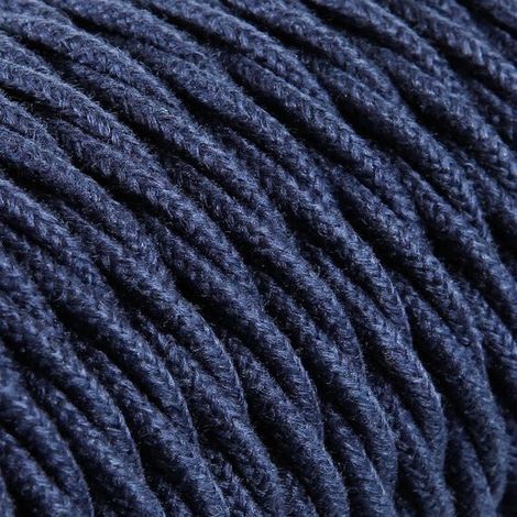 Câble Electrique Jeans en Textile Torsadé 3x0.75mm² - Fil Electrique Tissu