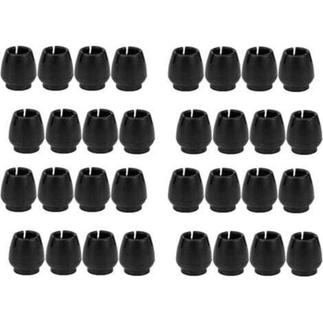 32 Pieces Furniture Chair Leg Covers, Chair Leg Protectors, Rubber Chair Leg Covers, Round Leg Covers, 12-17MM (Black)