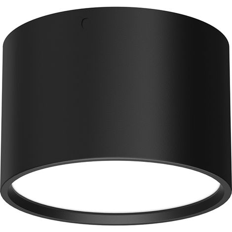 Foco de techo redondo negro de Ø9 cm, luz LED neutra, 5,8 W, Luminex.