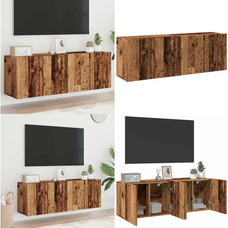 vidaXL TV-Wandschränke 2 Stk. Altholz-Optik 60x30x41 cm (1/5)