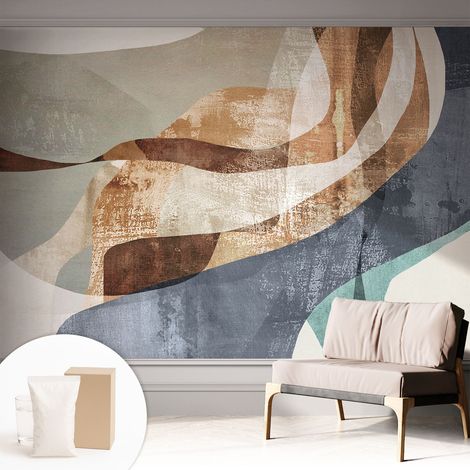 Papier peint intissé classique moderne pour salon et chambre à coucher Décoration rapide avec colle Composition abstraite 312x219 cm (1/5)