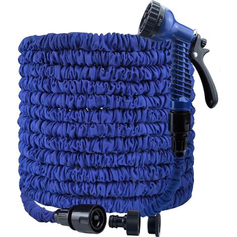 30 m ( bleu)Tuyau d'arrosage extensible de pour jardin flexible avec pistolet pulvérisateur 7 fonctions, tuyau d'arrosage extensible magique pour jardinage, lavage de voiture