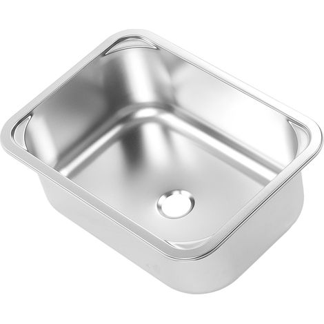 Évier de camping-car rectangulaire 345x245x136mm en acier inoxydable 304 à encastrer avec vidange 40mm pour van, yacht et bateau (1/5)