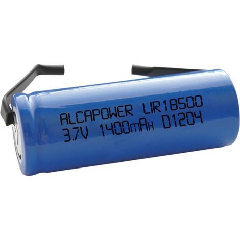 Batteria Ricaricabile Litio Li-Ion 18500 3.7V 1300Mah Lamelle A Saldare - Dimensioni 51x18(d) mm
