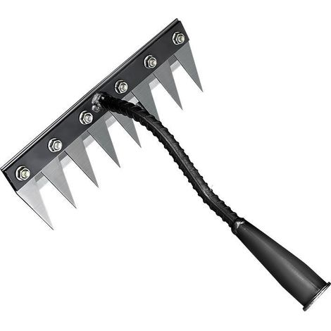 Rateau de Désherbage, Rateau Jardin, Outillage de Jardin, Râteau de Désherbage de Jardin en Acier Au Carbone, Outil Manuel des Mauvaises Herbes Remover, Griffe de Jardin, 8 Dents