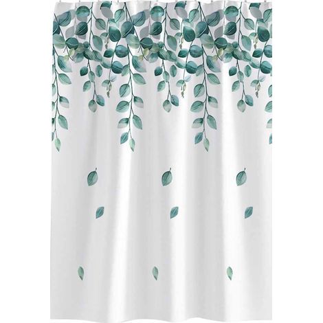 rideau de douche120x200Tapis vert à motifs de feuilles et de plantes, d'un centimètre de long, idéal pour les salles de bains (1/5)