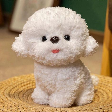 Peluche para perros Bichón Frisé, suave y rizado, ideal para masticar, compañero interactivo y tierno para razas pequeñas, regalo para perros. (1/5)